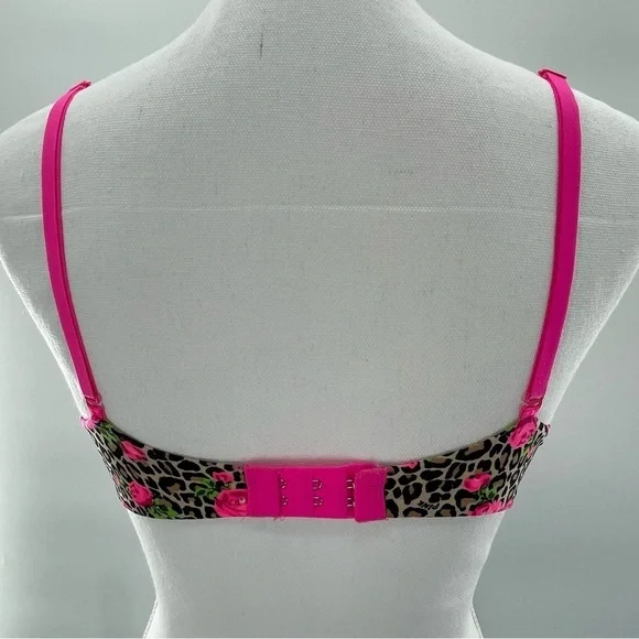 Victoria’s Secret PINK Cheetah Roses Push Up 36B - Picture 5 of 7